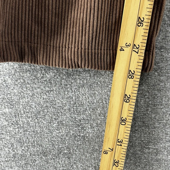 Halara Corduroy Pleated Pants Women Size Small Brown Elastic Waist NEW - Picture 7 of 9